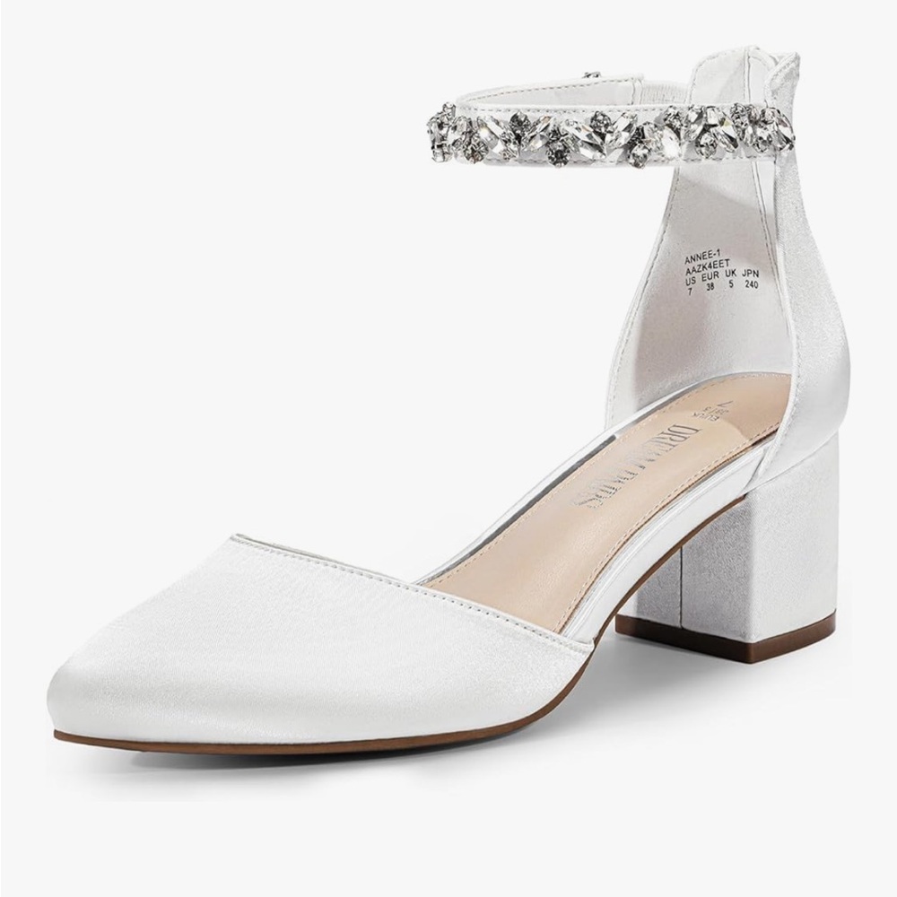 Dream Pairs White Ankle Strap Heels